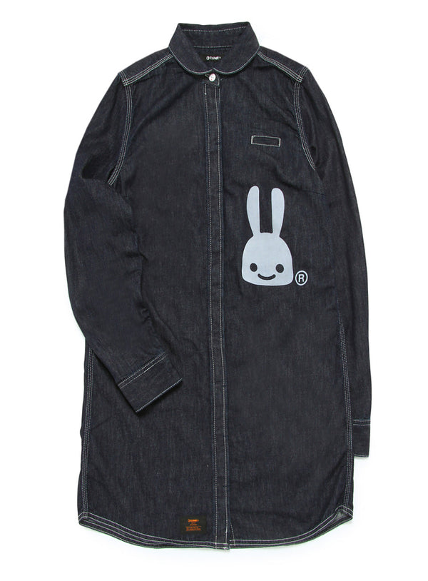 ウサギデニムロングシャツ