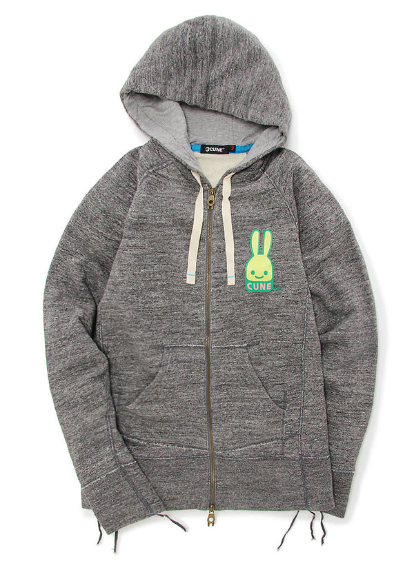 ウサギ吊り裏毛ジップパーカー