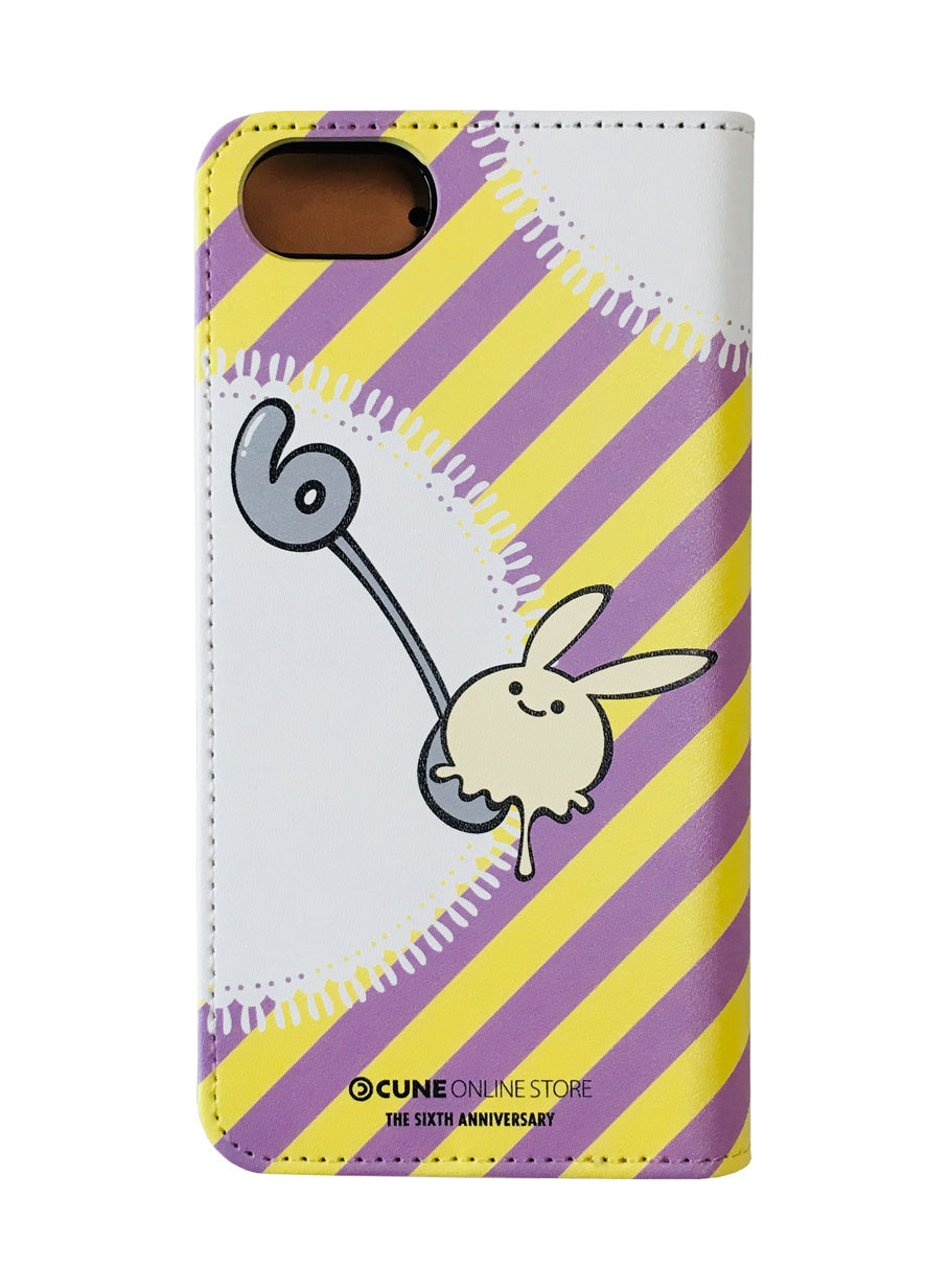 6th Anniv. 手帳型iPhoneケース 6段アイス