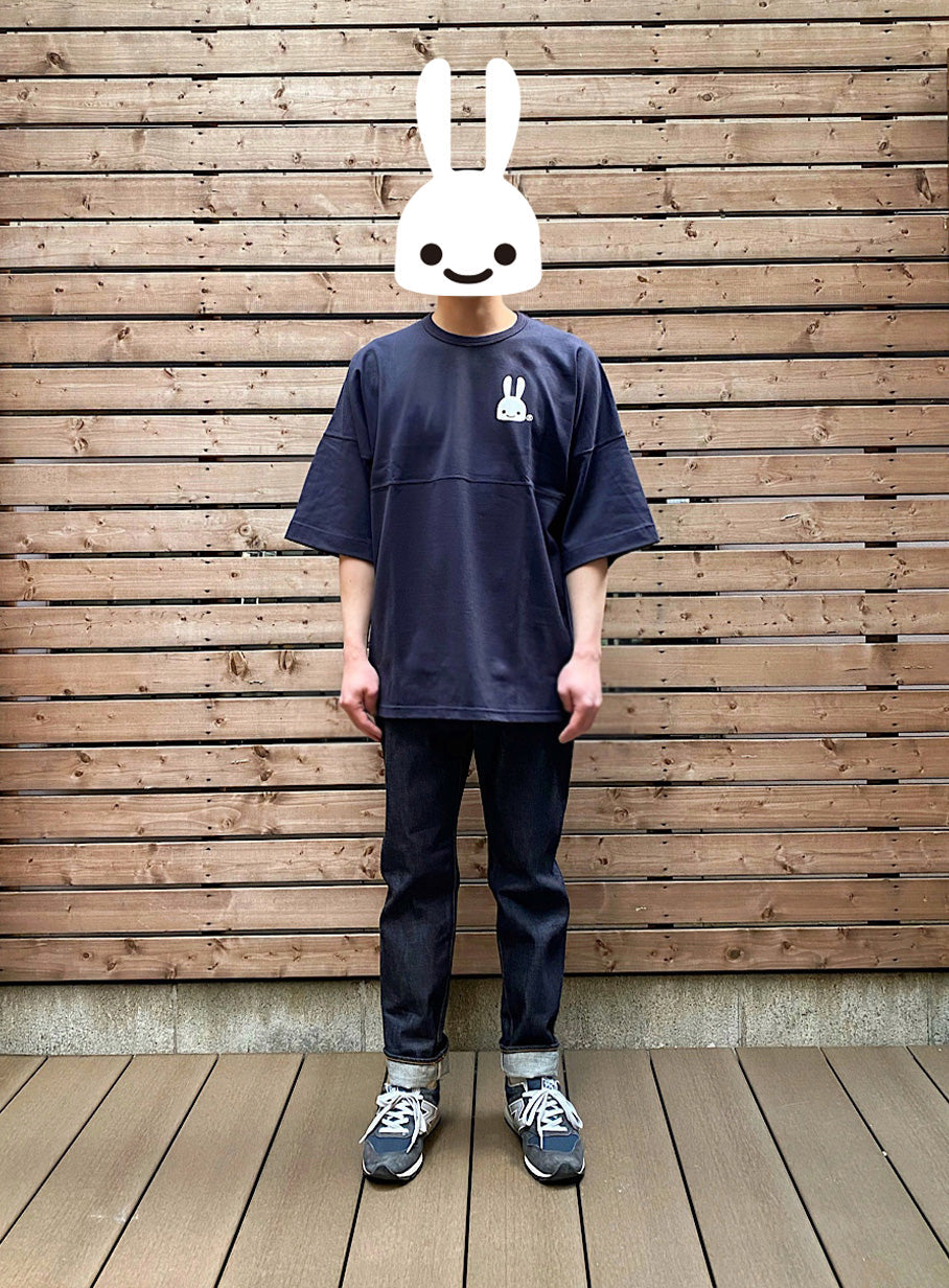 ウサギがいっぱいラインカットソー5分丈