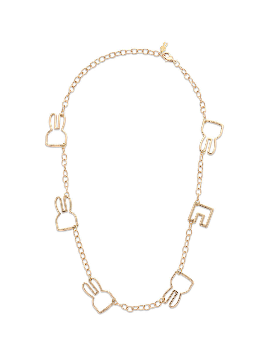 フレームウサギと凹チェーンネックレス