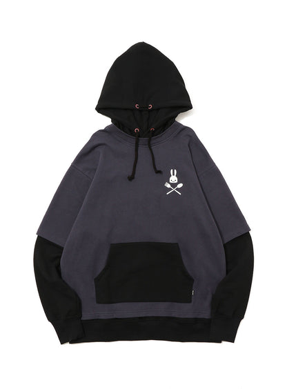 Tシャツを重ね着パーカー