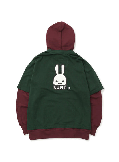Tシャツを重ね着パーカー