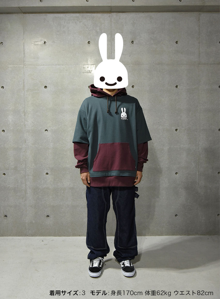 うさぎ重ね着パーカー【cune】 Tシャツを重ね着パーカー – CUNE