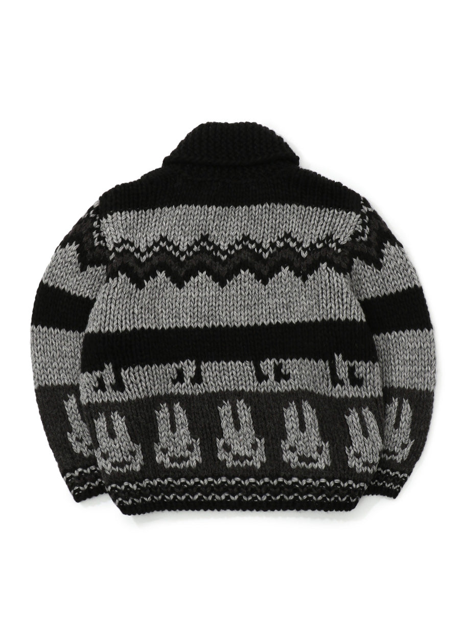 長い鹿のカウチンセーター