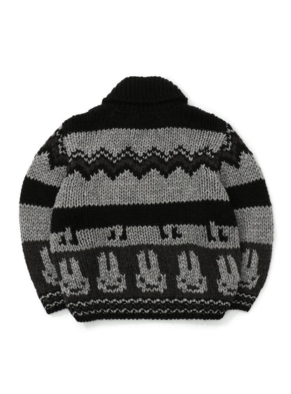 長い鹿のカウチンセーター