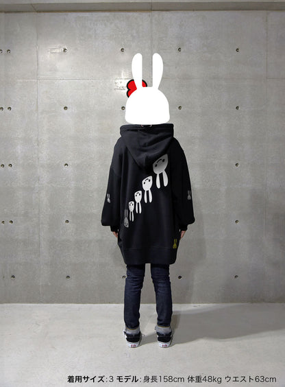 少しいい大きいパーカー ウサギたくさん