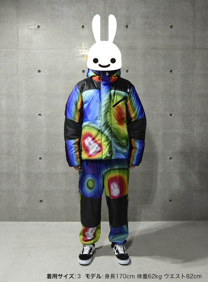 耳としっぽ付きサーモグラフィ ダウンジャケット