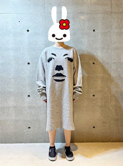 シュガーカット フェイスニットワンピース