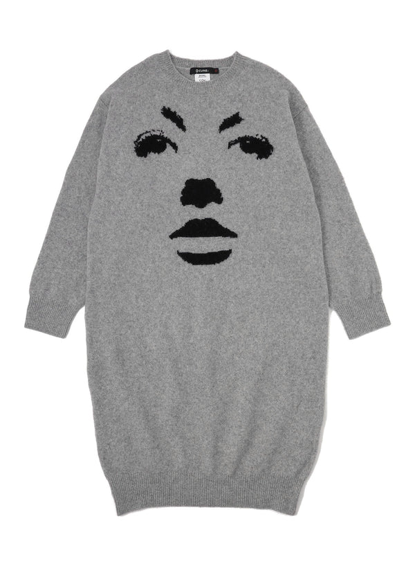 シュガーカット フェイスニットワンピース