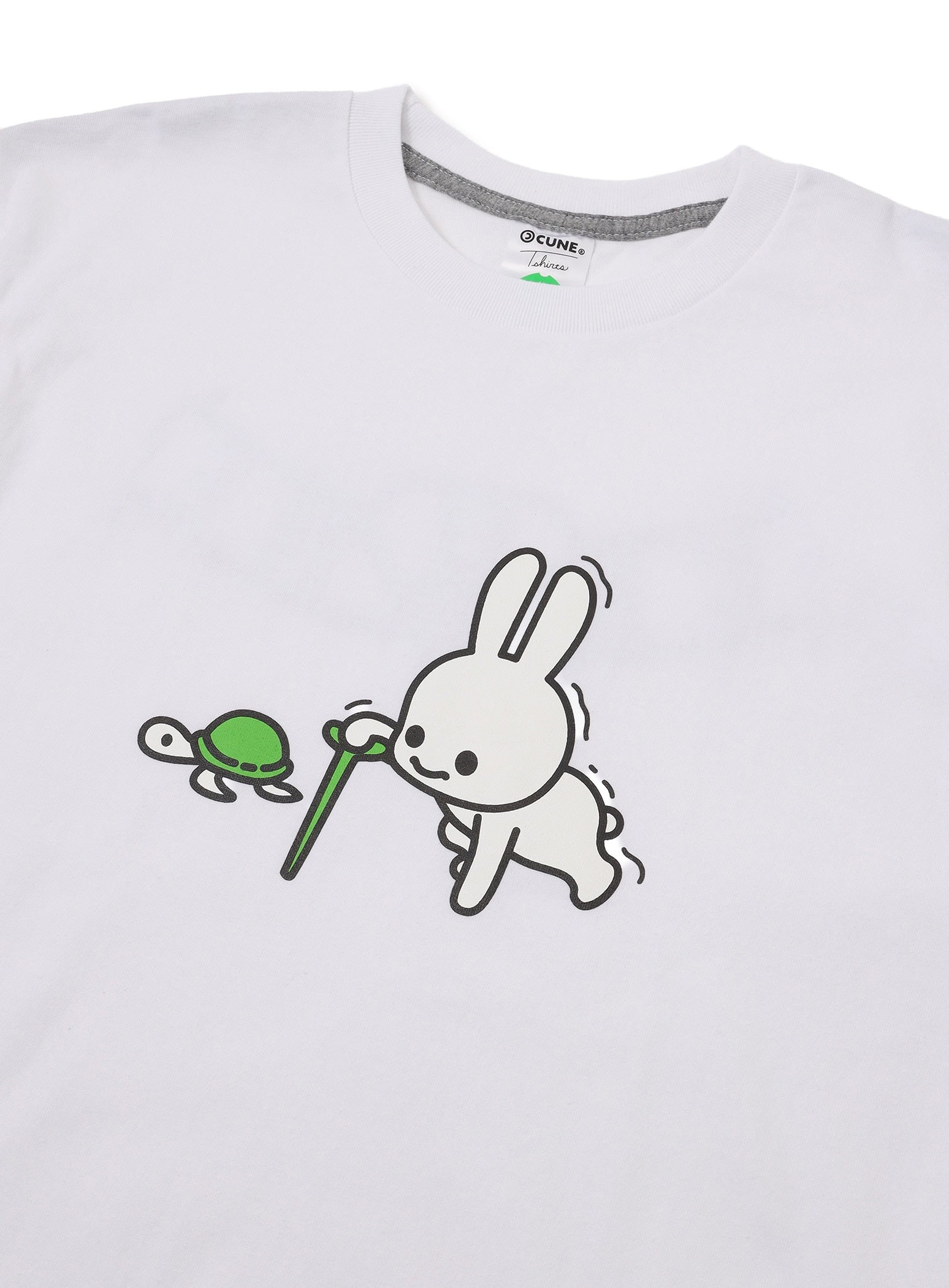 CUNE L/S Tee 持ち上げる　M ホワイト S/S Tee かけっこ – CUNE