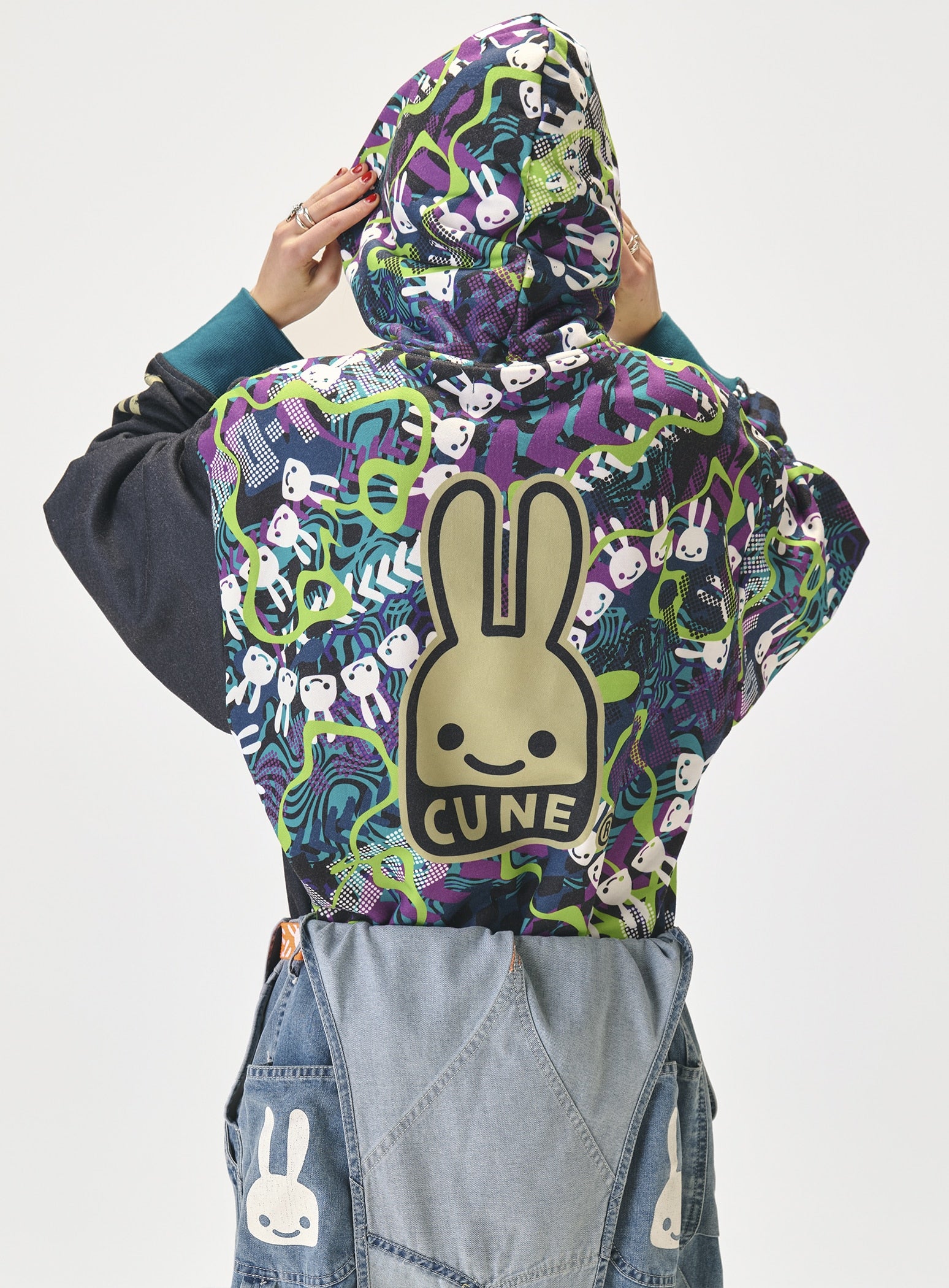 CUNE ギザギザ　フルジップパーカー　ブルー　キューン　くね トゲトゲ　レア グリーンエナジースウェットジップパーカー – CUNE