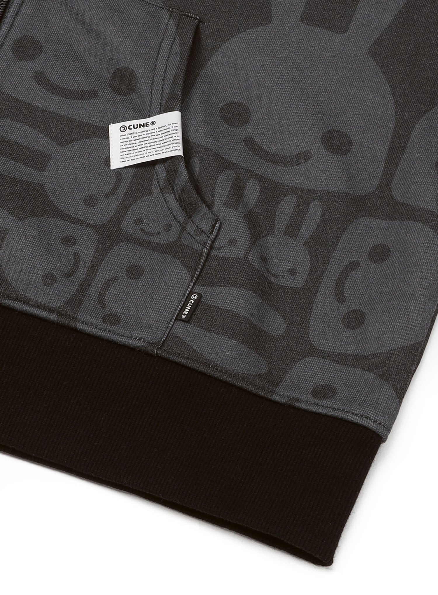 モノクロウサギスウェットジップパーカー