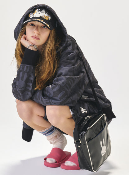 モノクロウサギスウェットジップパーカー