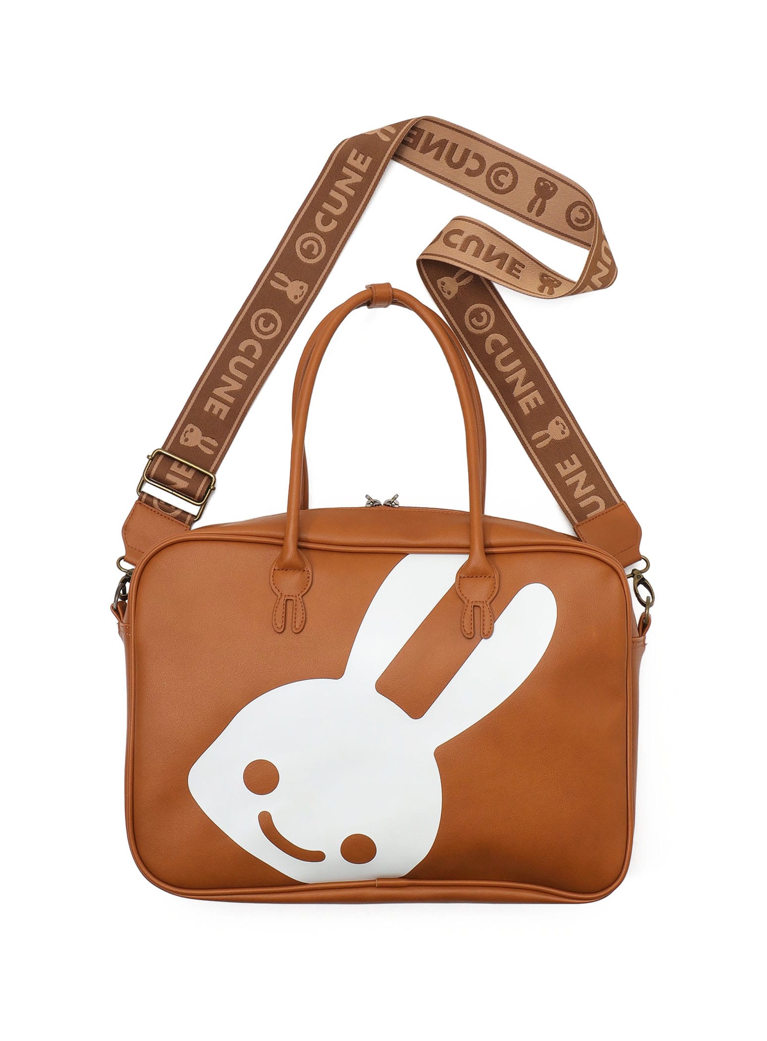 【完売品】CUNE キャンバスショルダーバッグ うさぎいっぱい ポケット多数 CUNE(R) SHOULDER BAG BOOK SPECIAL PACKAGE 【付録】 うさぎワッペン