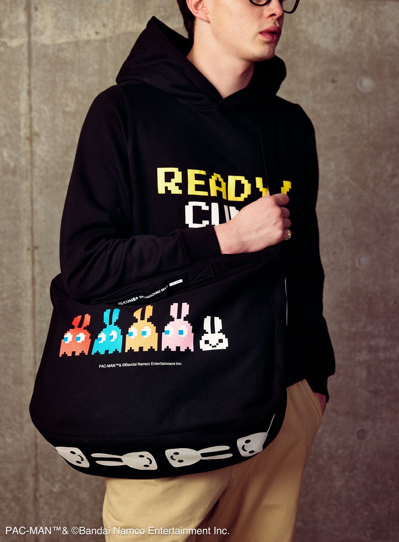 PAC-MAN COLLAB プリント2WAYバッグ 耳付きゴースト – CUNE