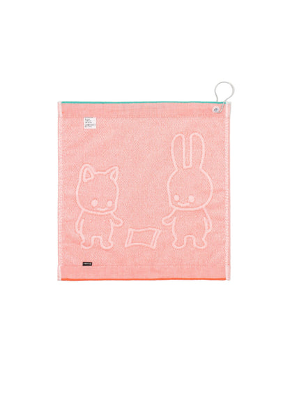 ハンドタオル うさちゃんとねこちゃん