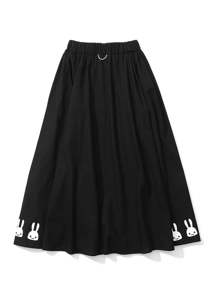 ウエストゴムのフレアスカート