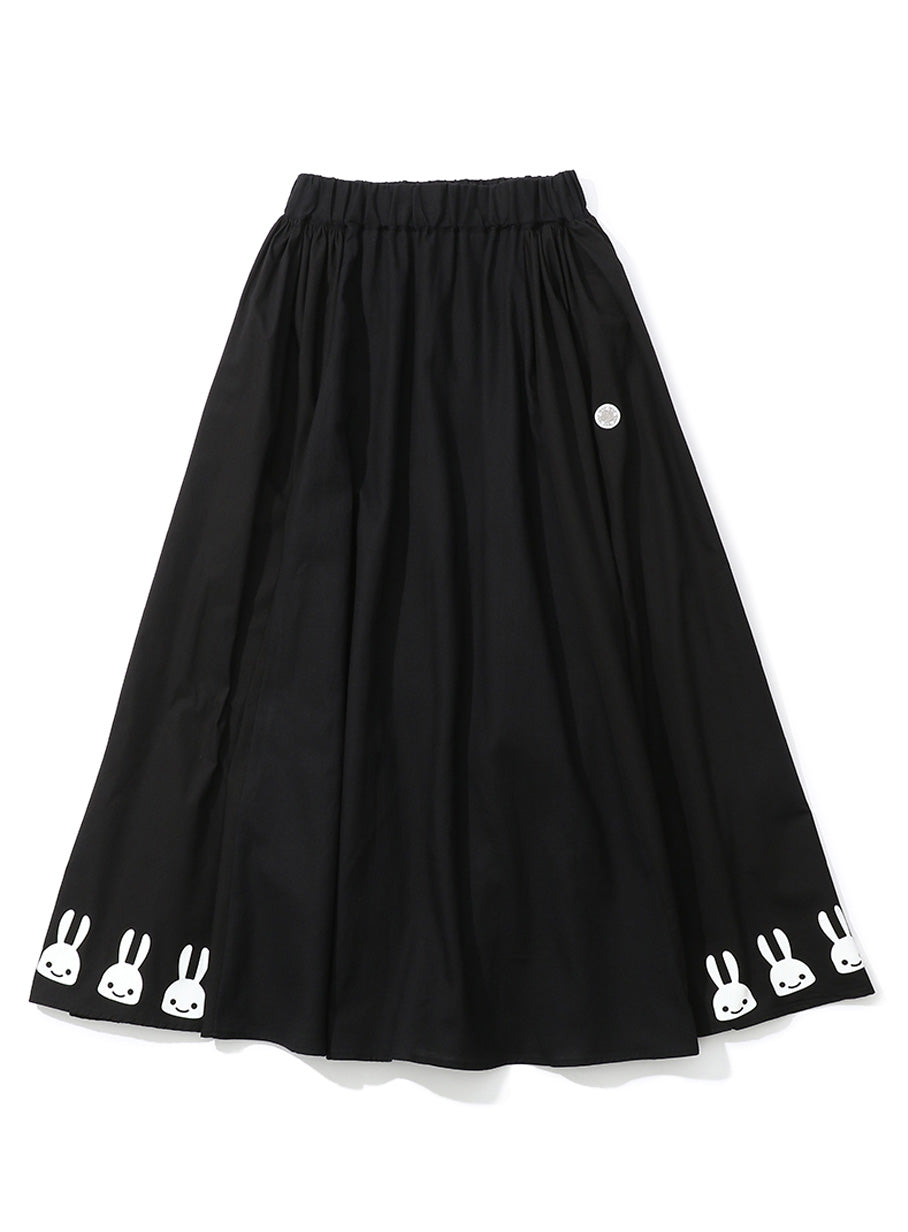 ウエストゴムのフレアスカート