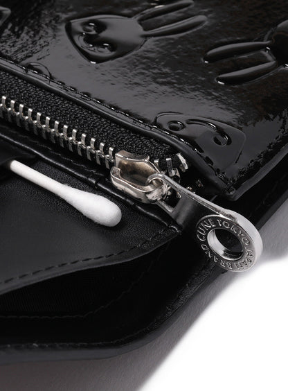 エナメルエンボス三つ折りウォレット