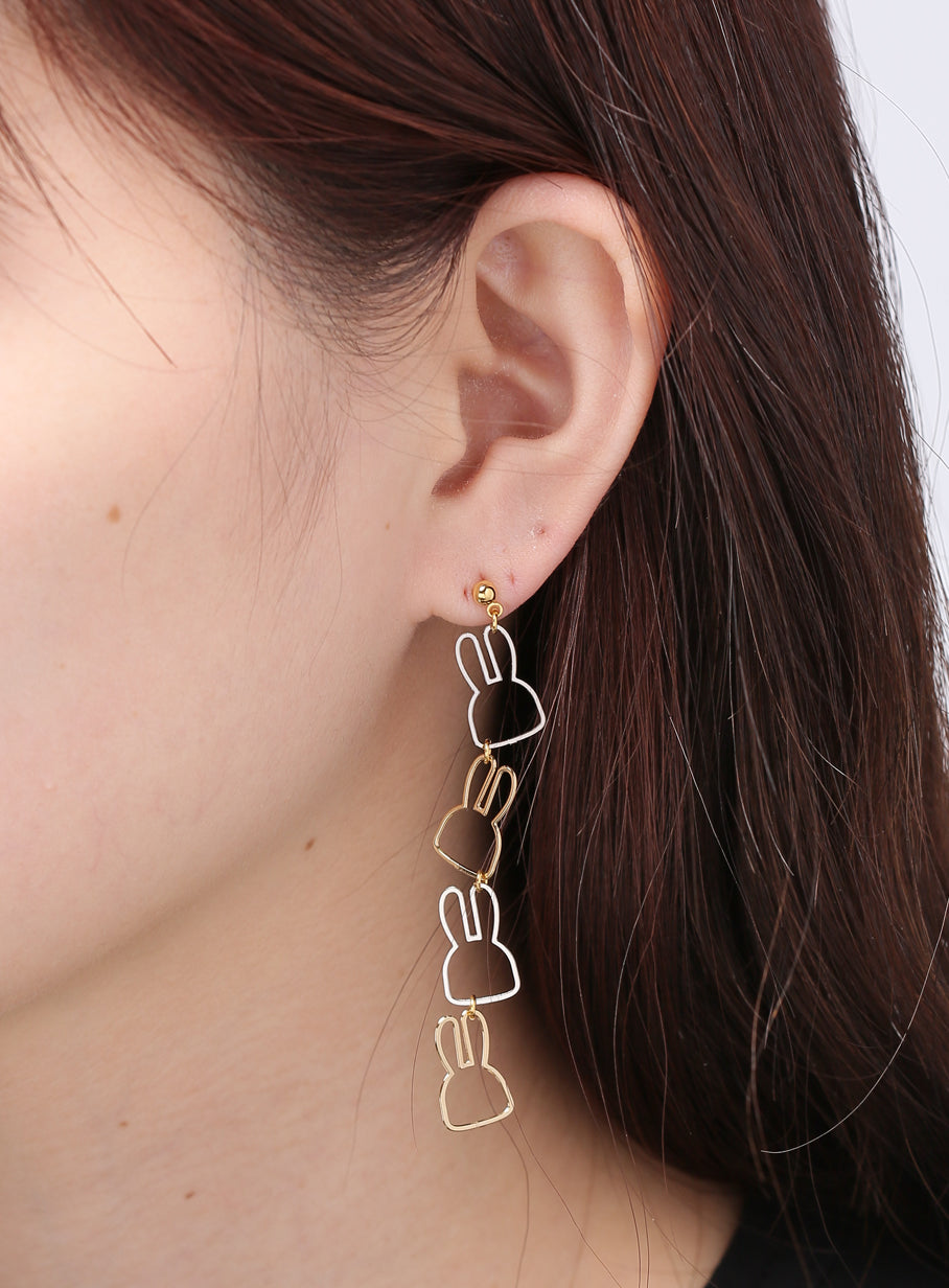 枠ウサギ SLVxGLD ピアス 1P