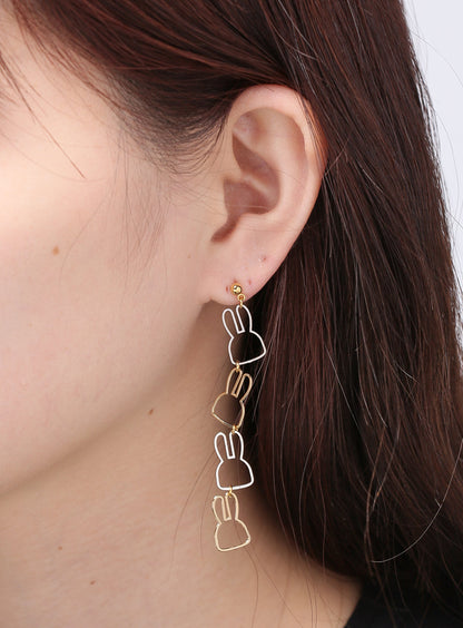 枠ウサギ SLVxGLD ピアス 1P