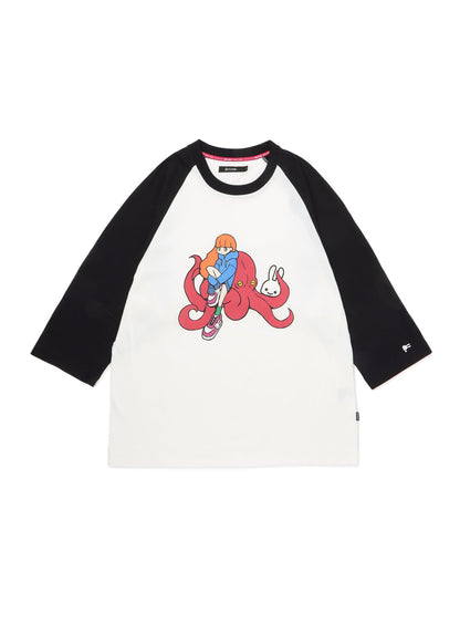 ラグランTシャツ タコすわり