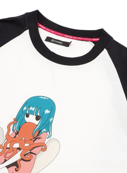 ラグランTシャツ タコだっこ