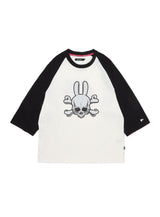 ラグランTシャツ ドクロ