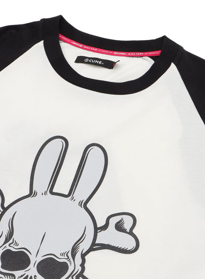 ラグランTシャツ ドクロ