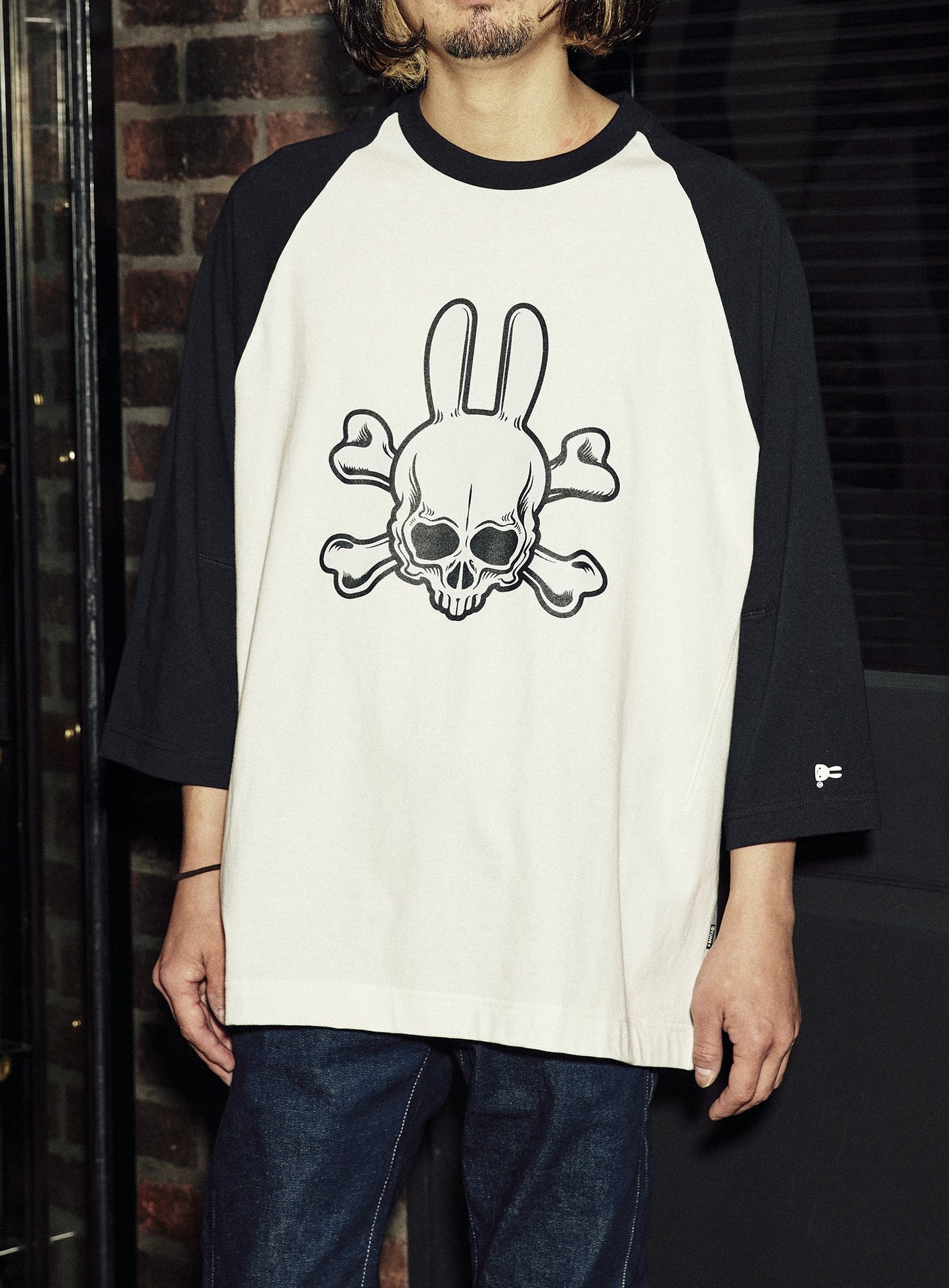 ラグランTシャツ ドクロ