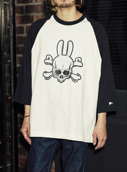 ラグランTシャツ ドクロ