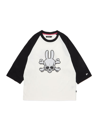 ラグランTシャツ ドクロ
