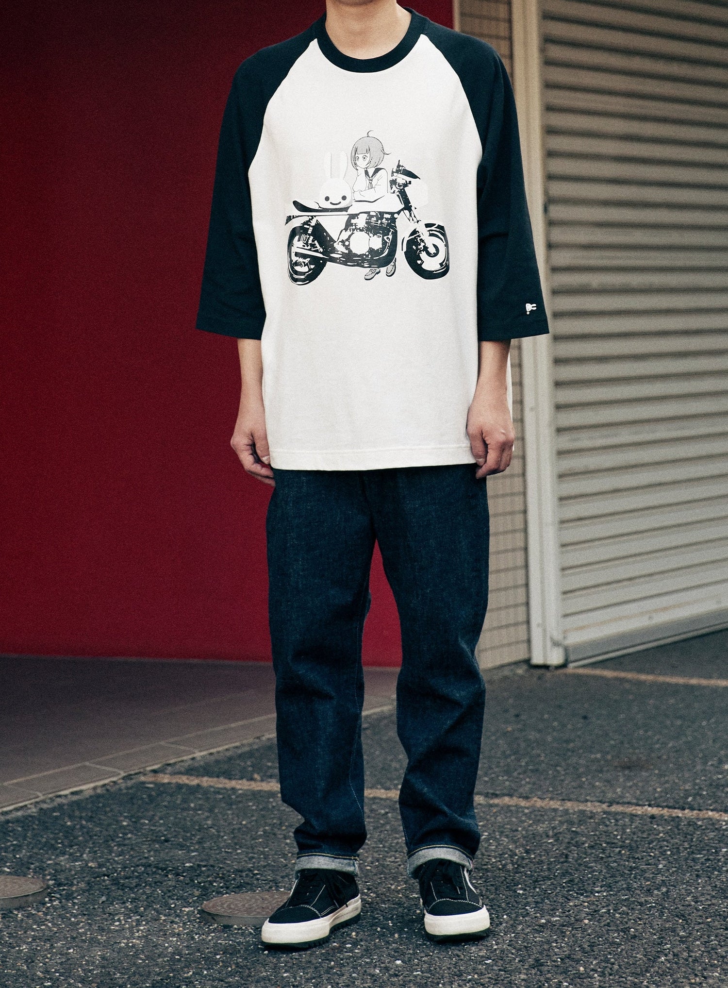 ラグランTシャツ バイクと女の子