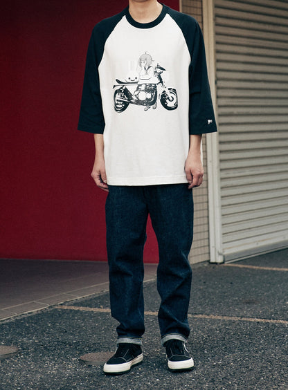 ラグランTシャツ バイクと女の子