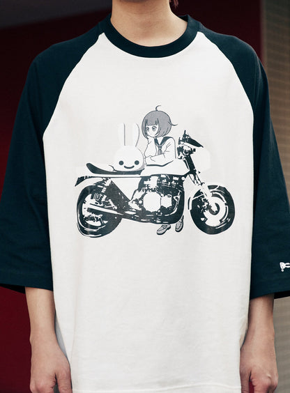 ラグランTシャツ バイクと女の子