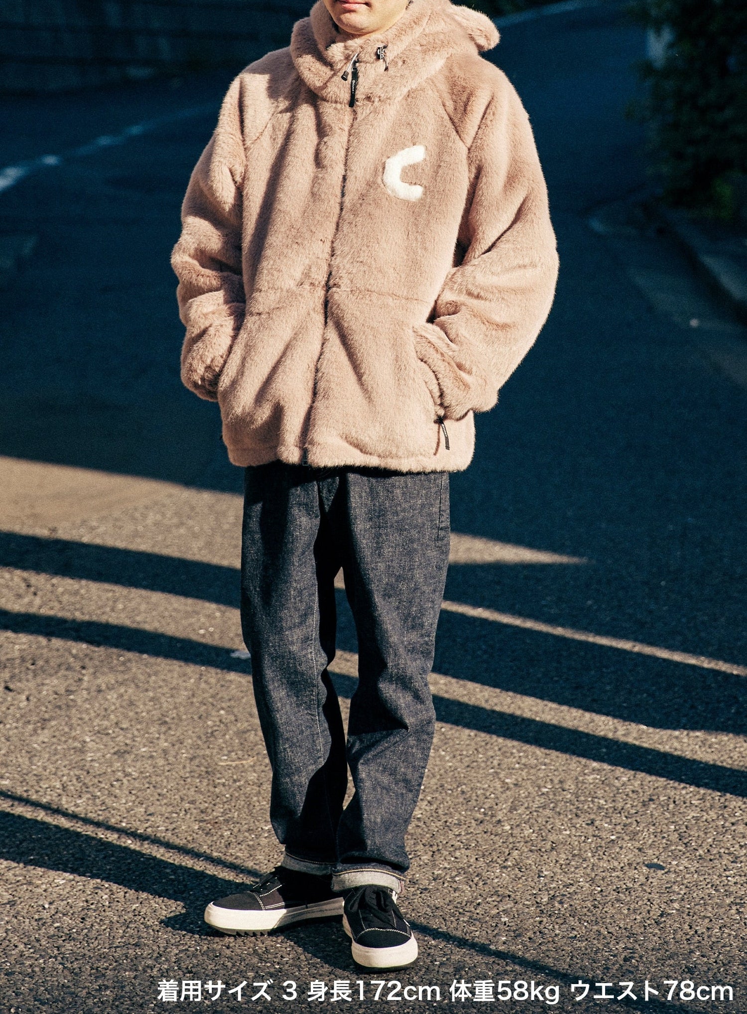 耳付きファーブルゾン