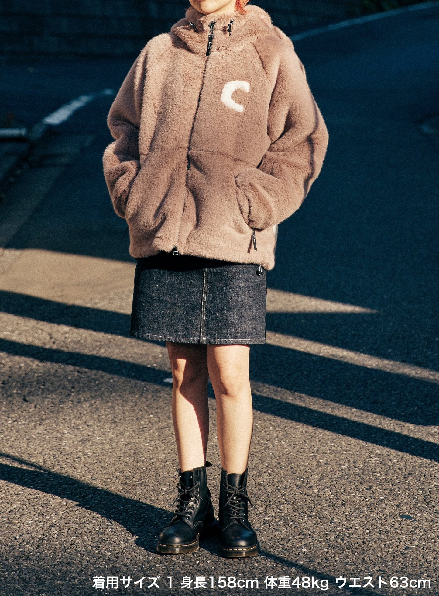 耳付きファーブルゾン