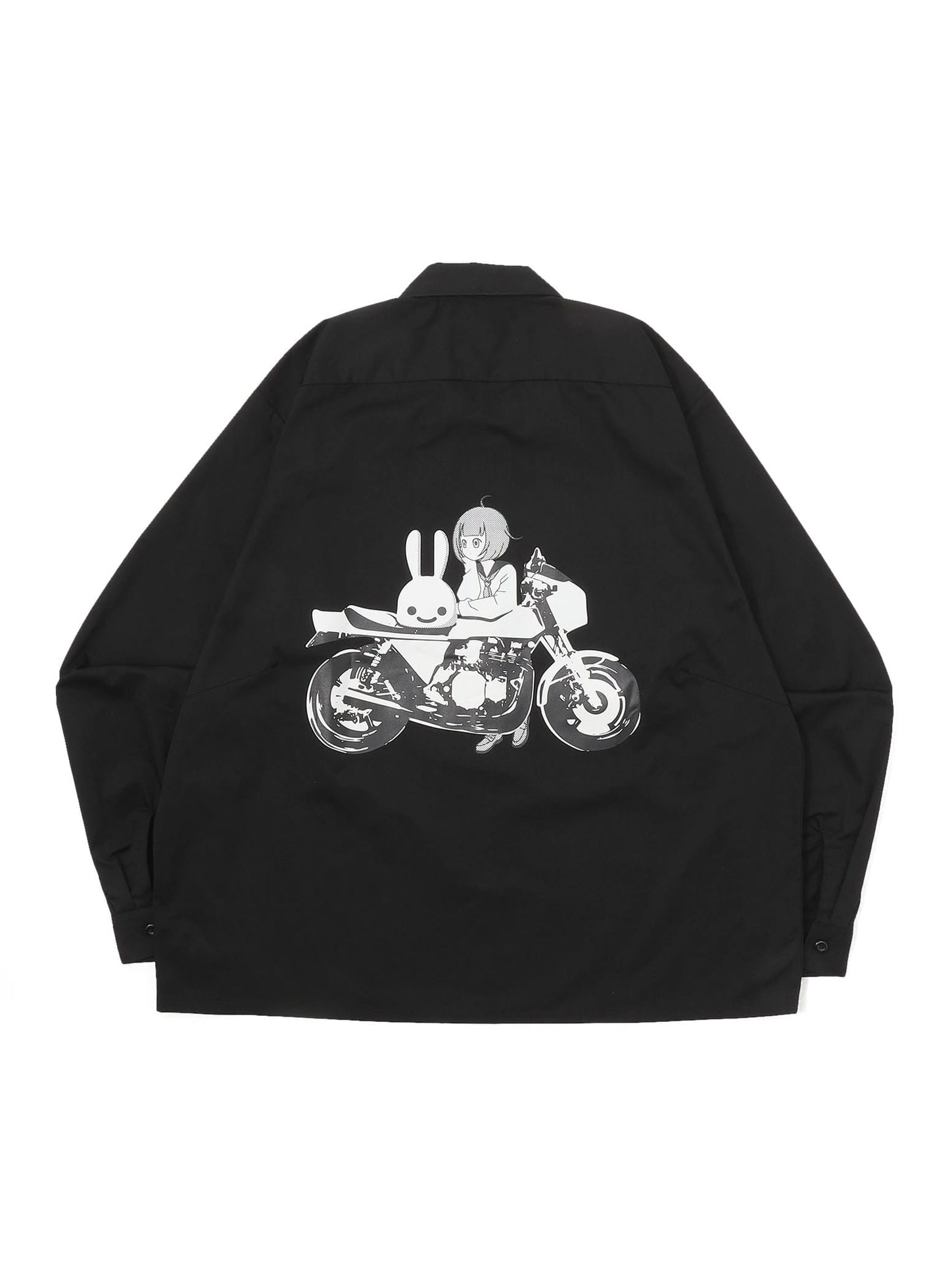 ロングスリーブワークシャツ バイクと女の子