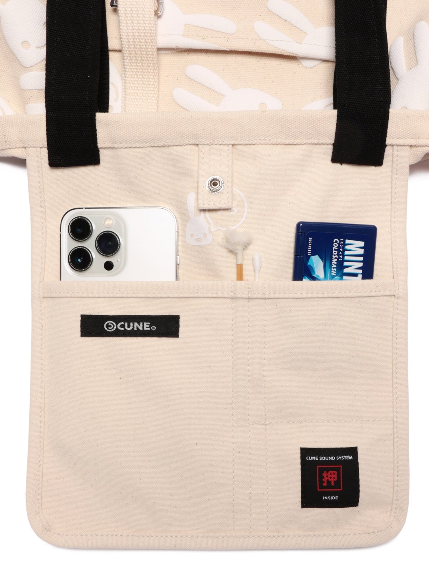 発泡プリントショルダートートバッグ M