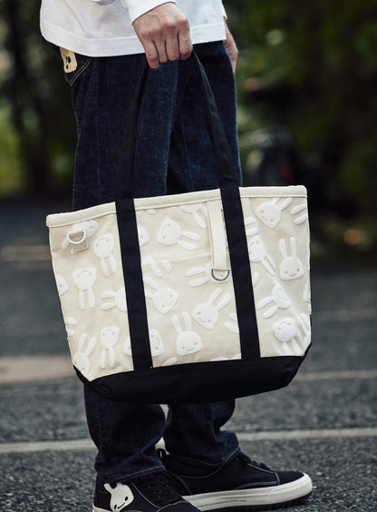 発泡プリントショルダートートバッグ M