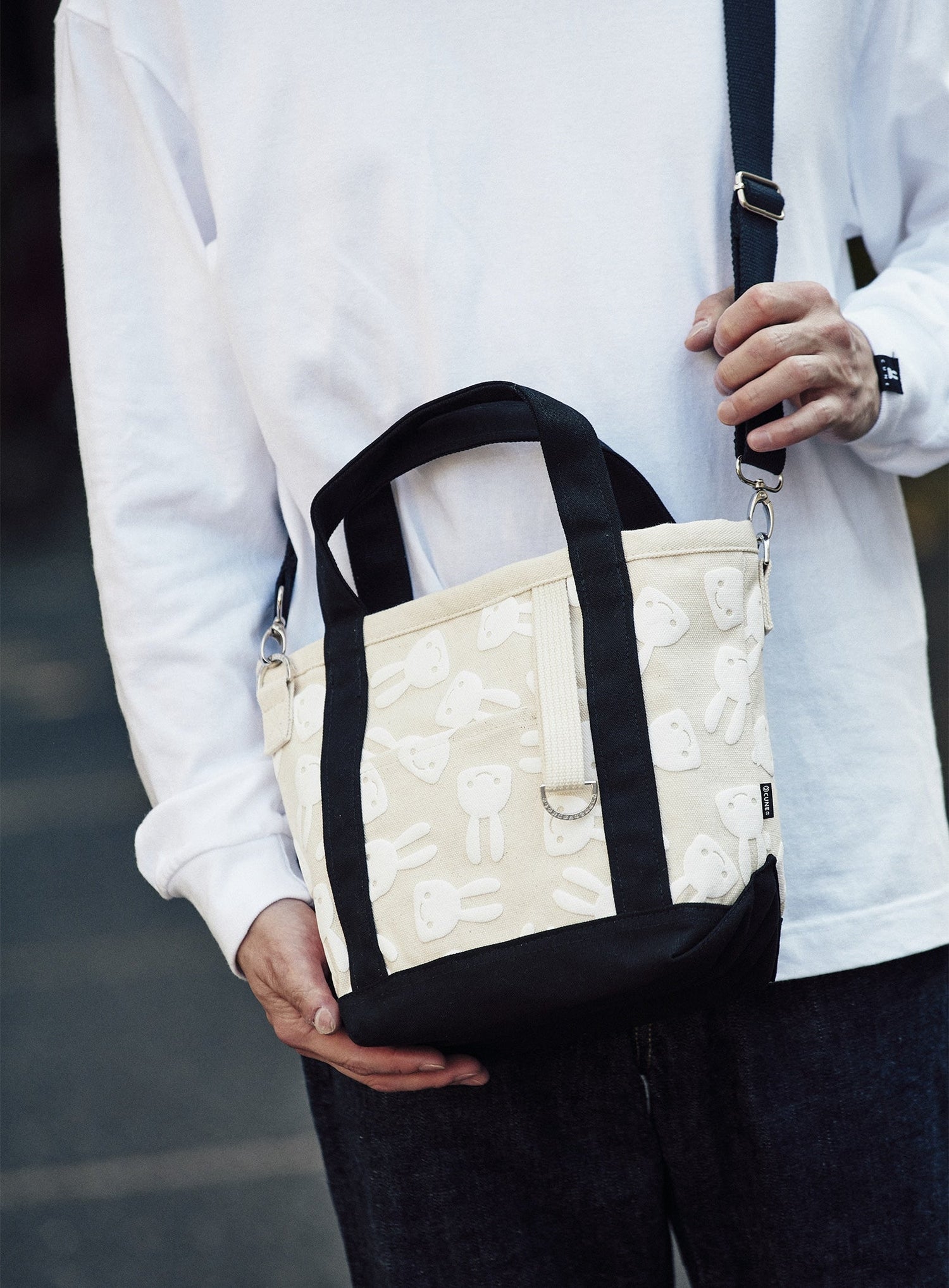 発泡プリントショルダートートバッグ S