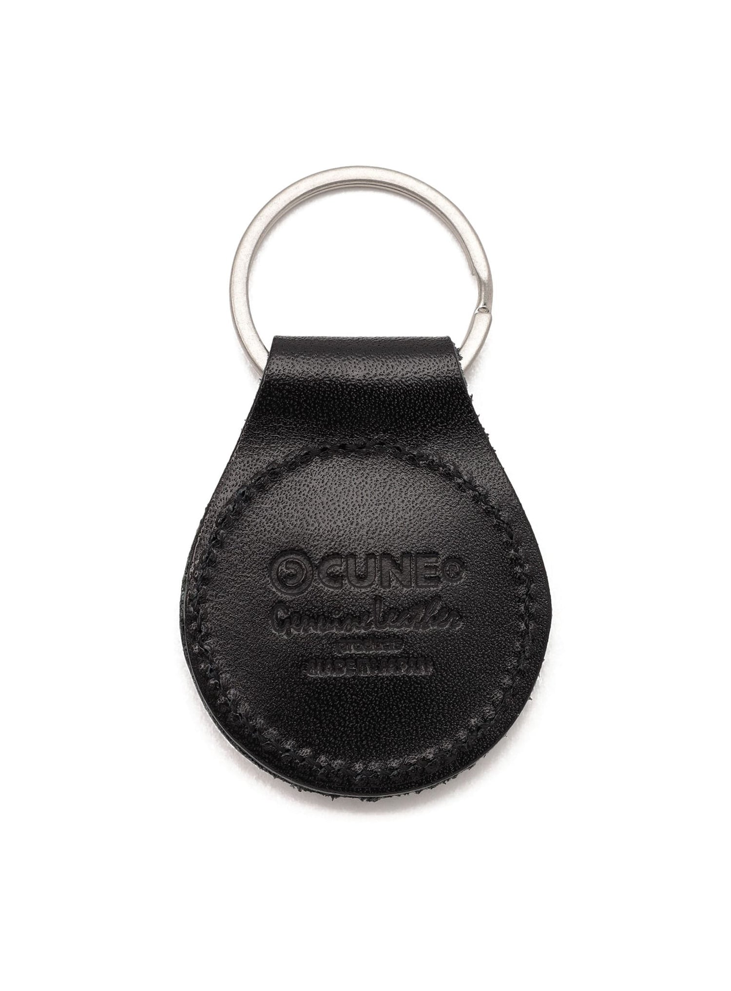 ウサギスタッズレザー丸いキーホルダー