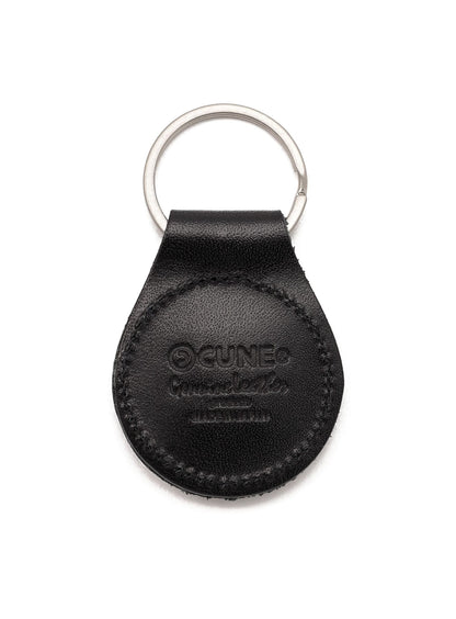 ウサギスタッズレザー丸いキーホルダー