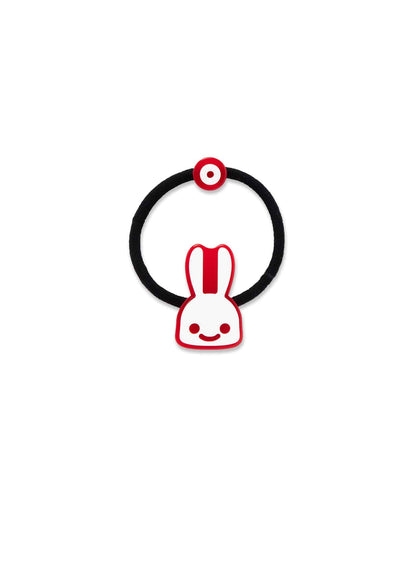 ウサギと丸ヘアゴム
