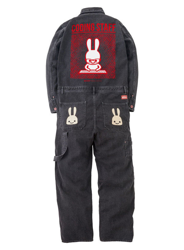 コーディングスタッフつなぎ ブラックデニム
