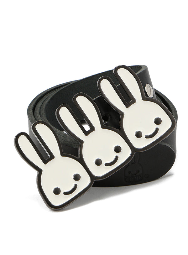 ウサギバックルレザーベルト