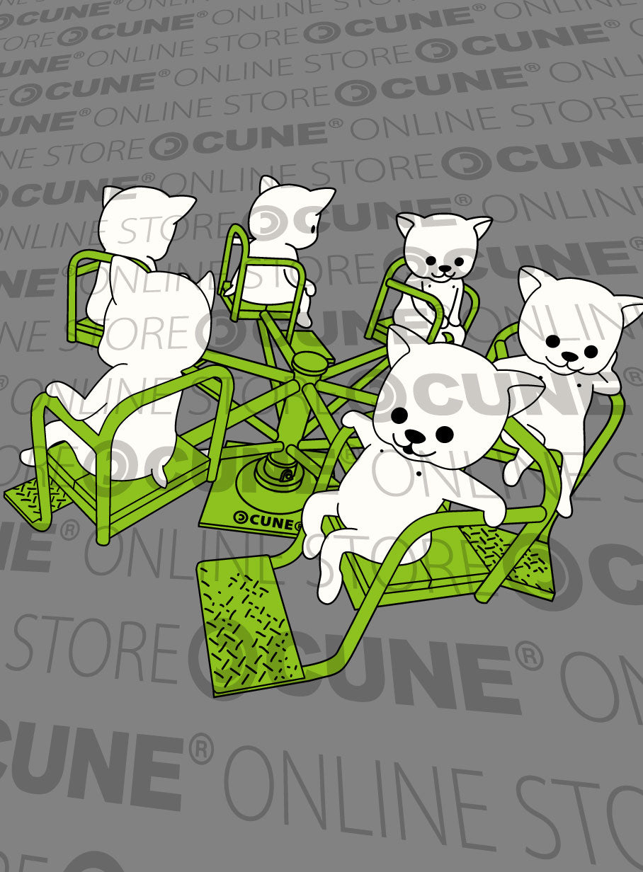 CUNE 復刻Tシャツ ネコいっぱい