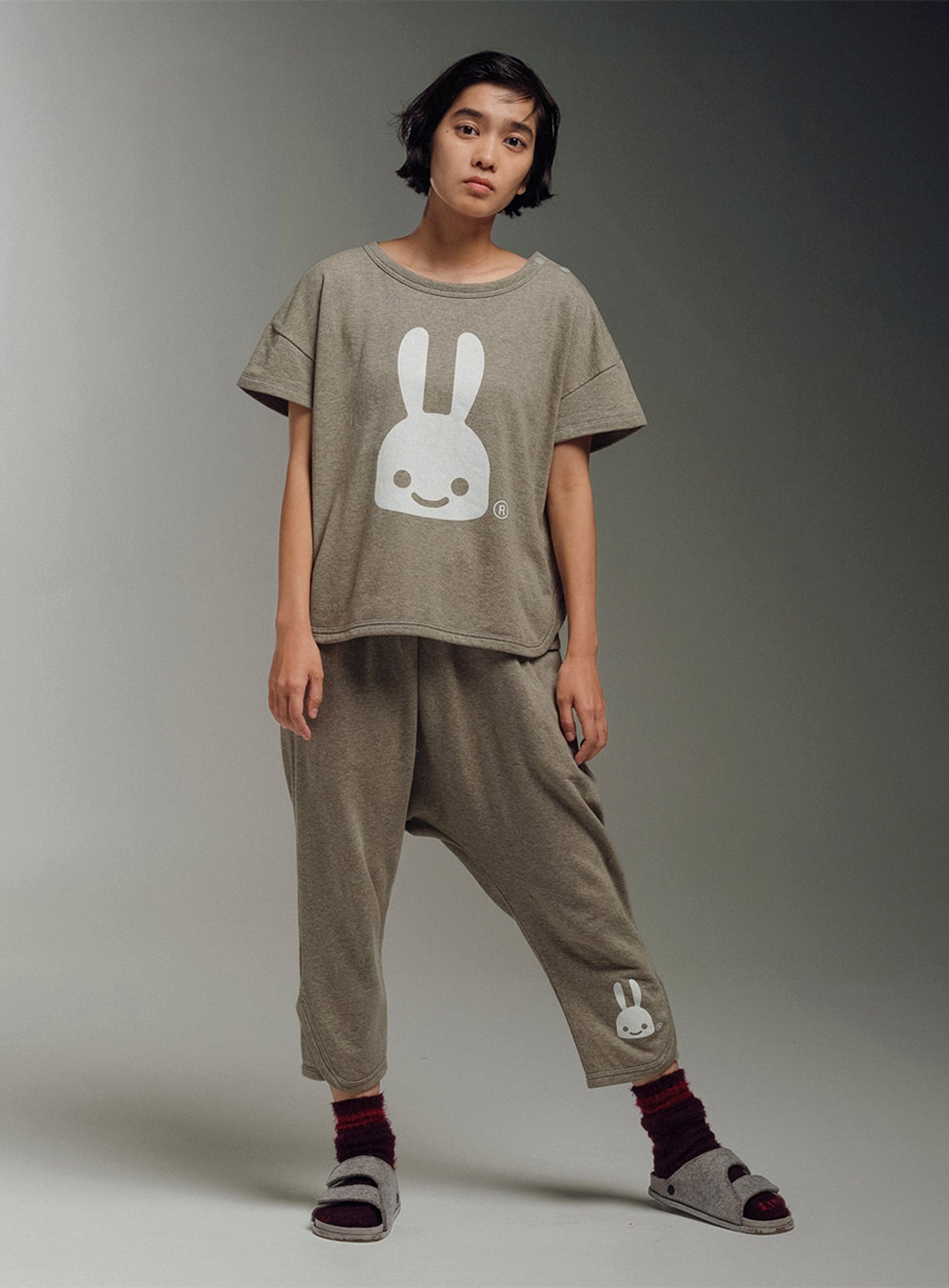 裾パイピング7分丈パンツ おとな用