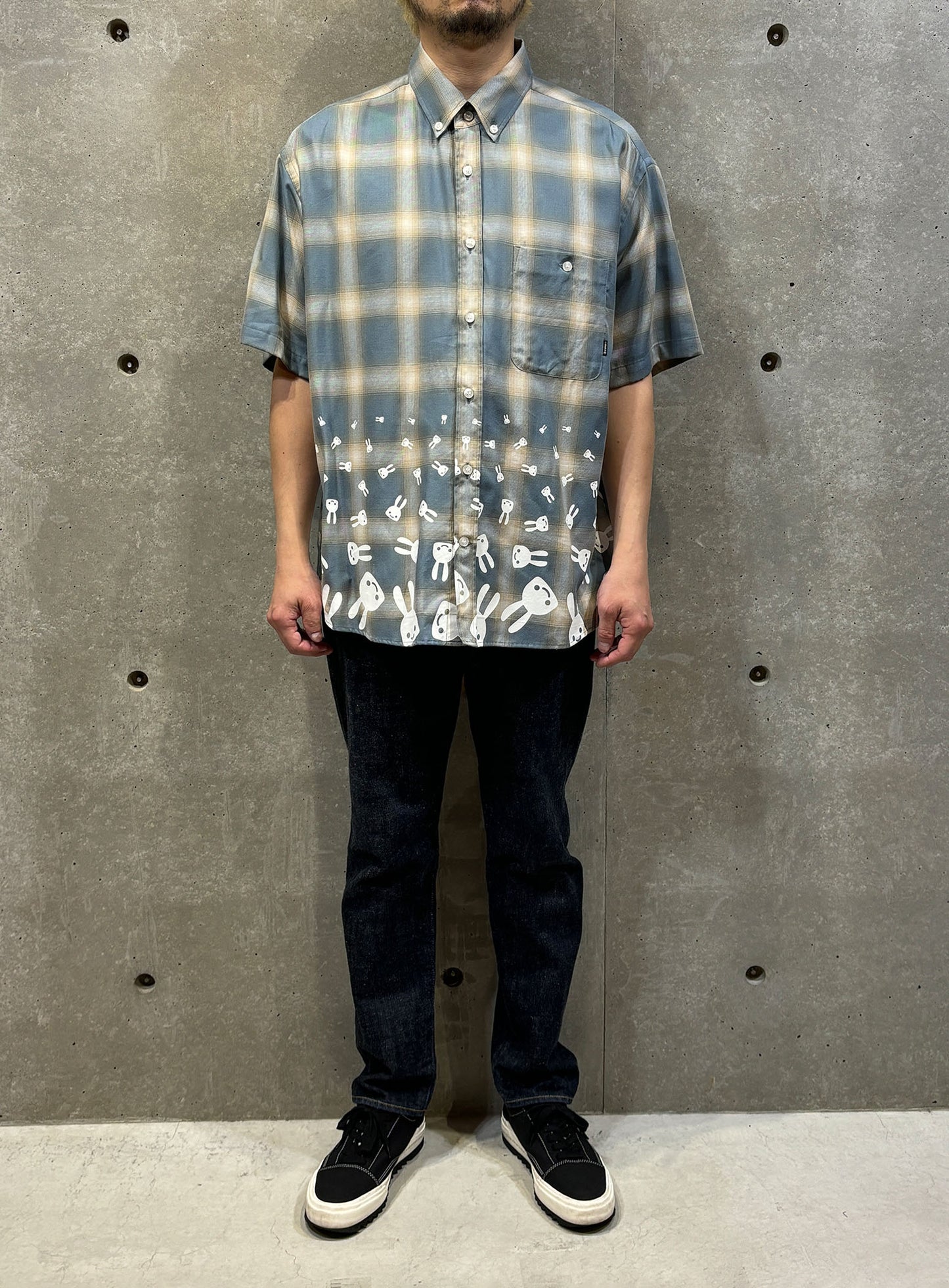 半袖BDシャツ オンブレーチェック
